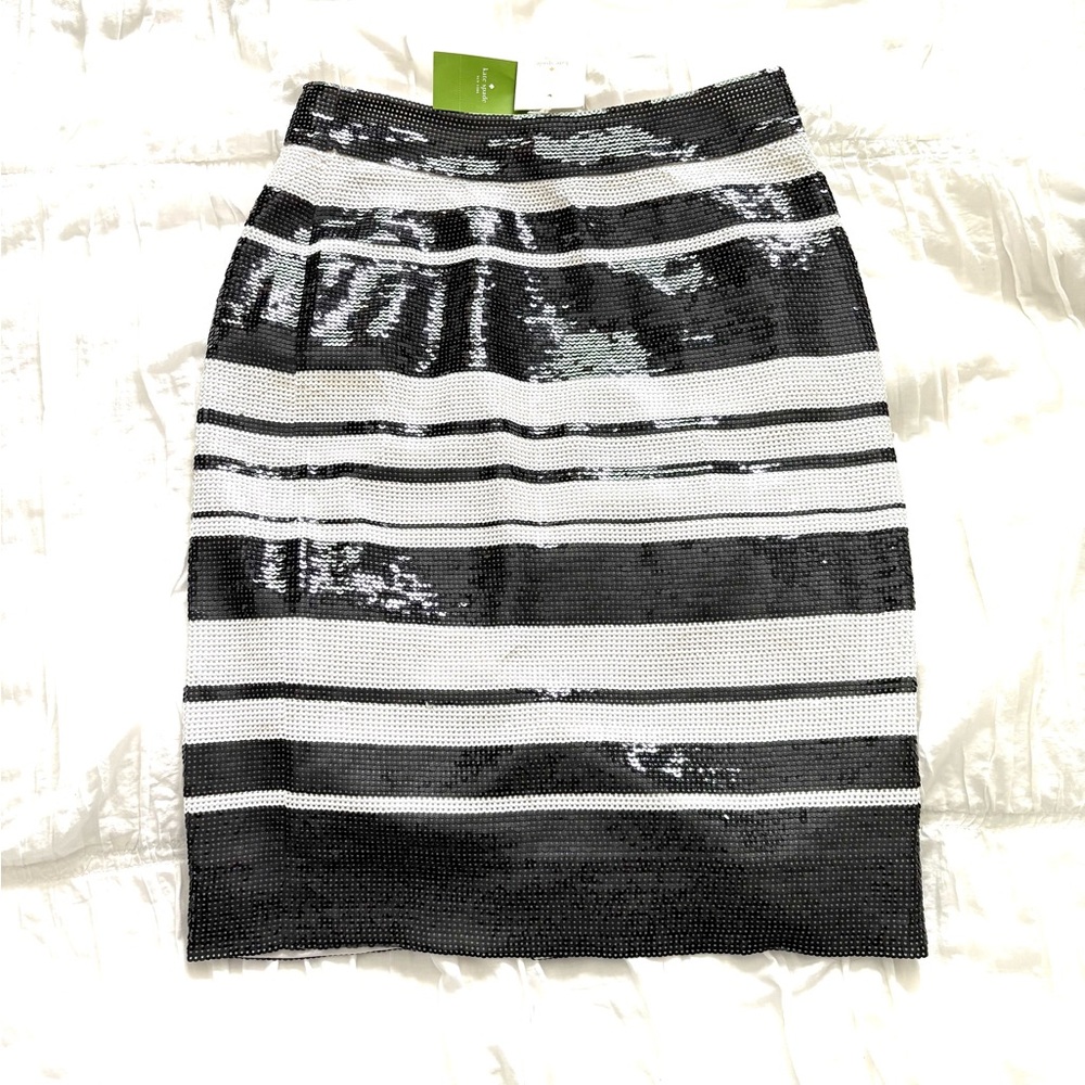 Kate Spade Black and White Sequined Skirt